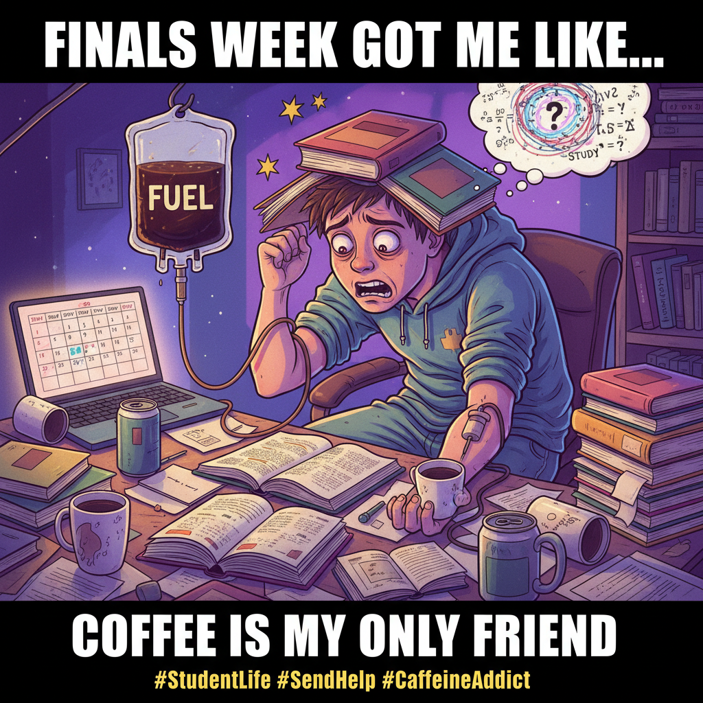 Exam season is just a fancy word for 'caffeine IV drip and existential dread'.