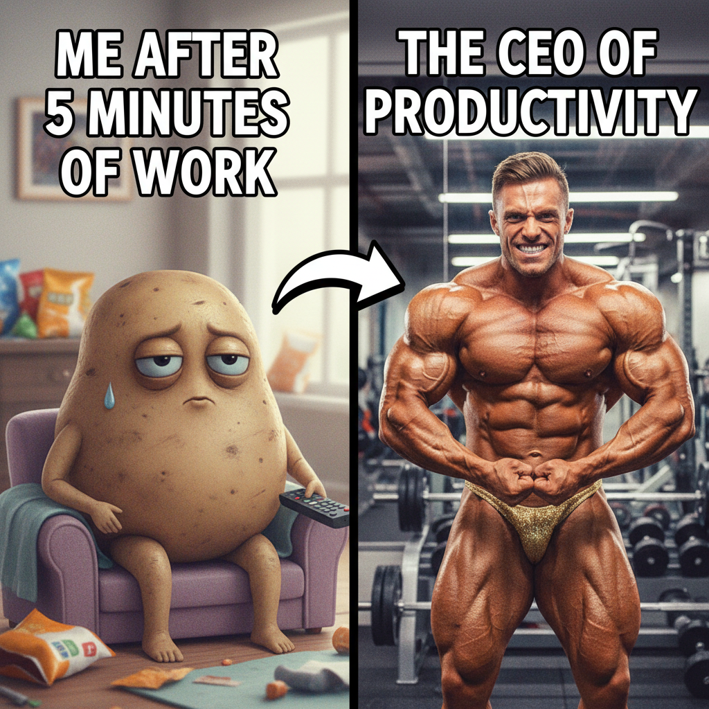 Me after one rep vs. me seeing someone else lift the entire gym: 🥔💪