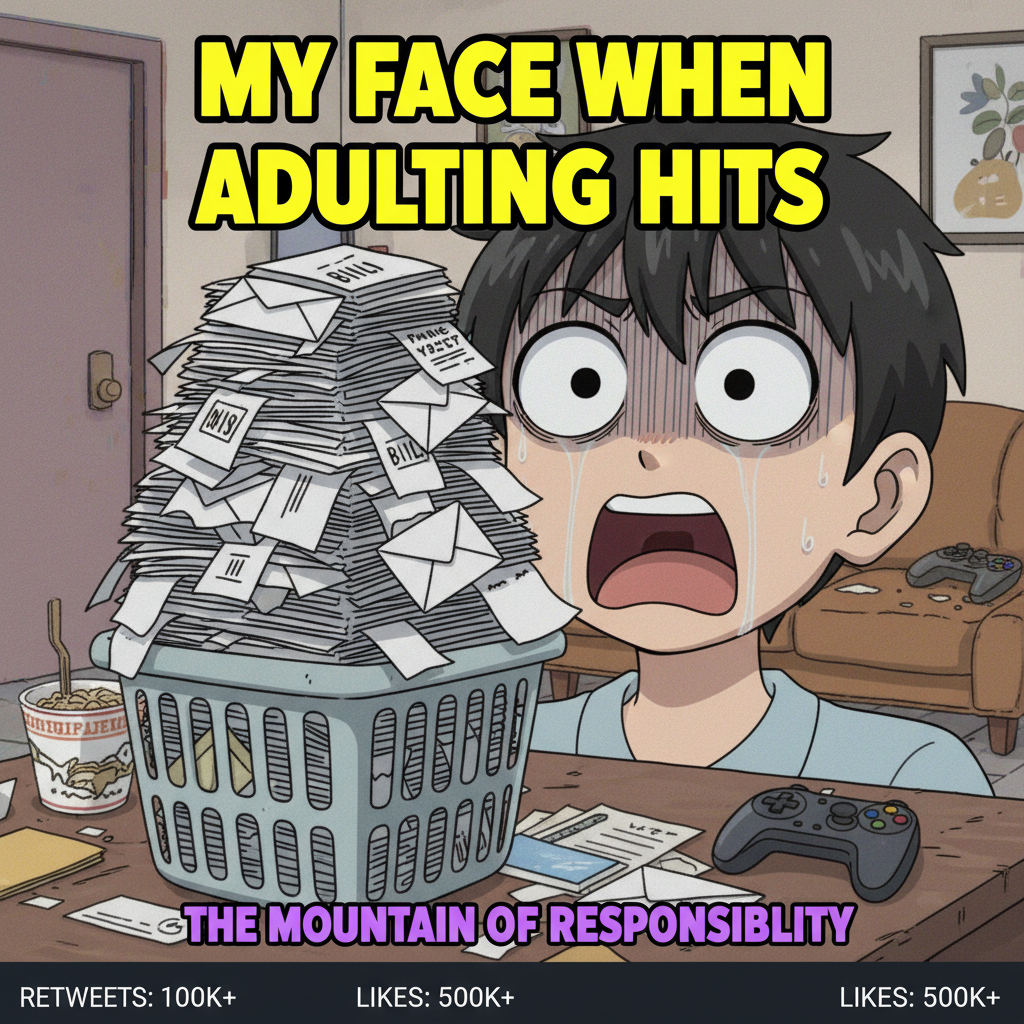 My brain trying to process adulting like it's a shonen anime plot twist