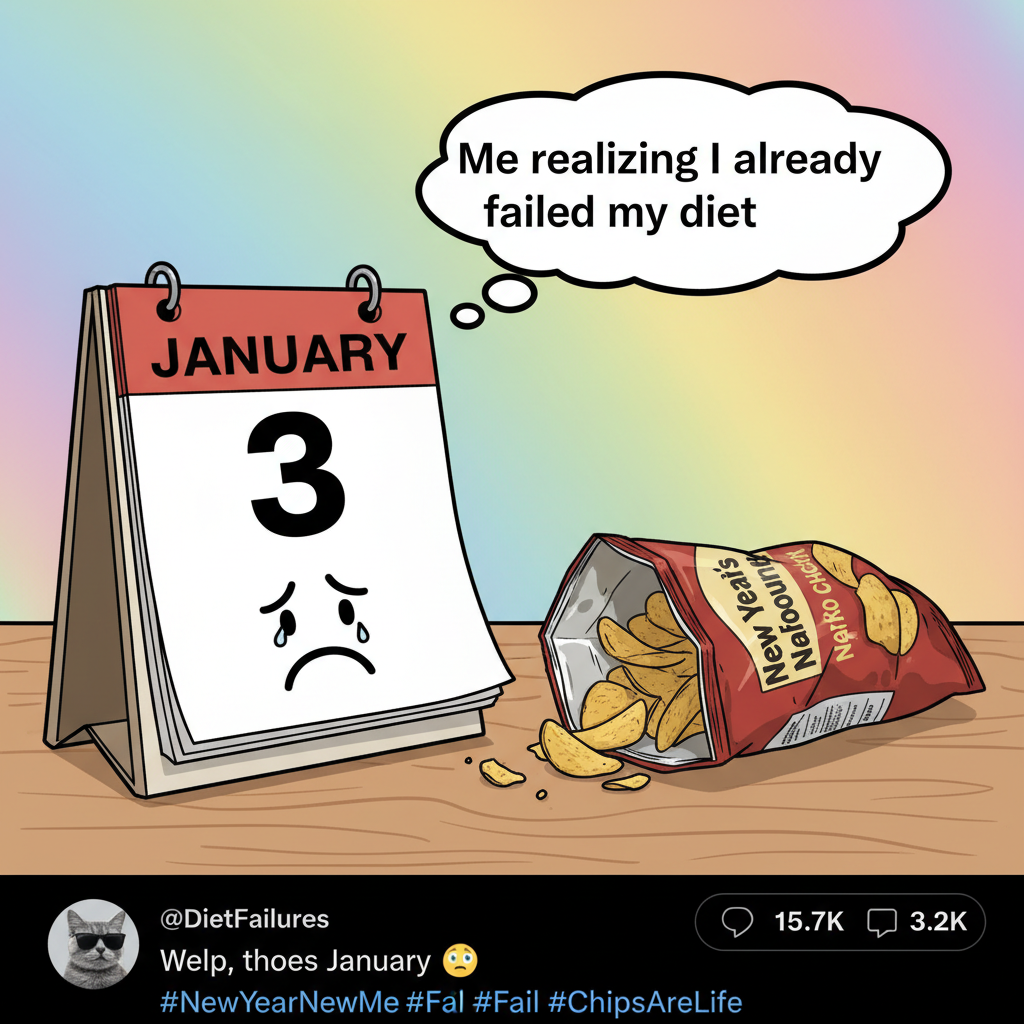 My New Year's resolution lasted 3 days. Send snacks, not judgment. 😭 #NYEfail