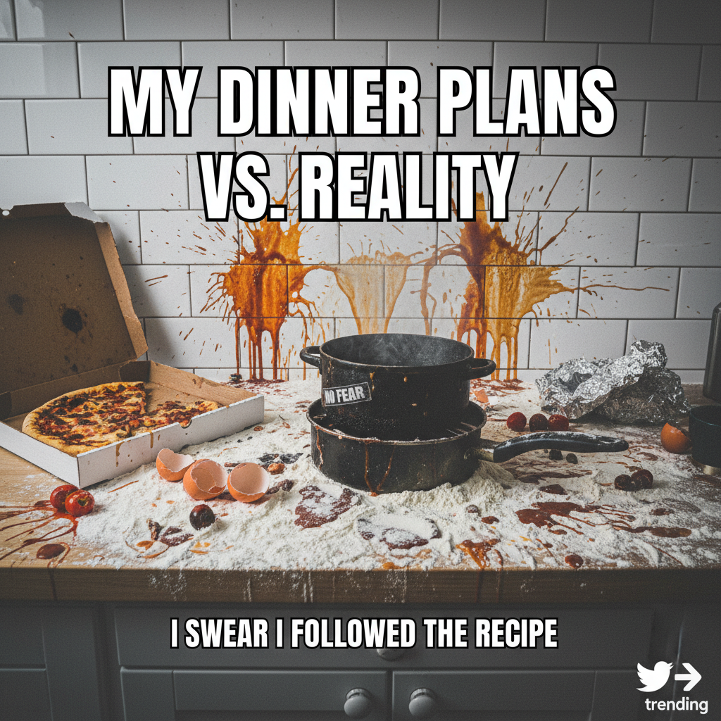 Attempted to make a 'simple' pasta dish. Now my kitchen looks like a crime scene. Send help & pizza.