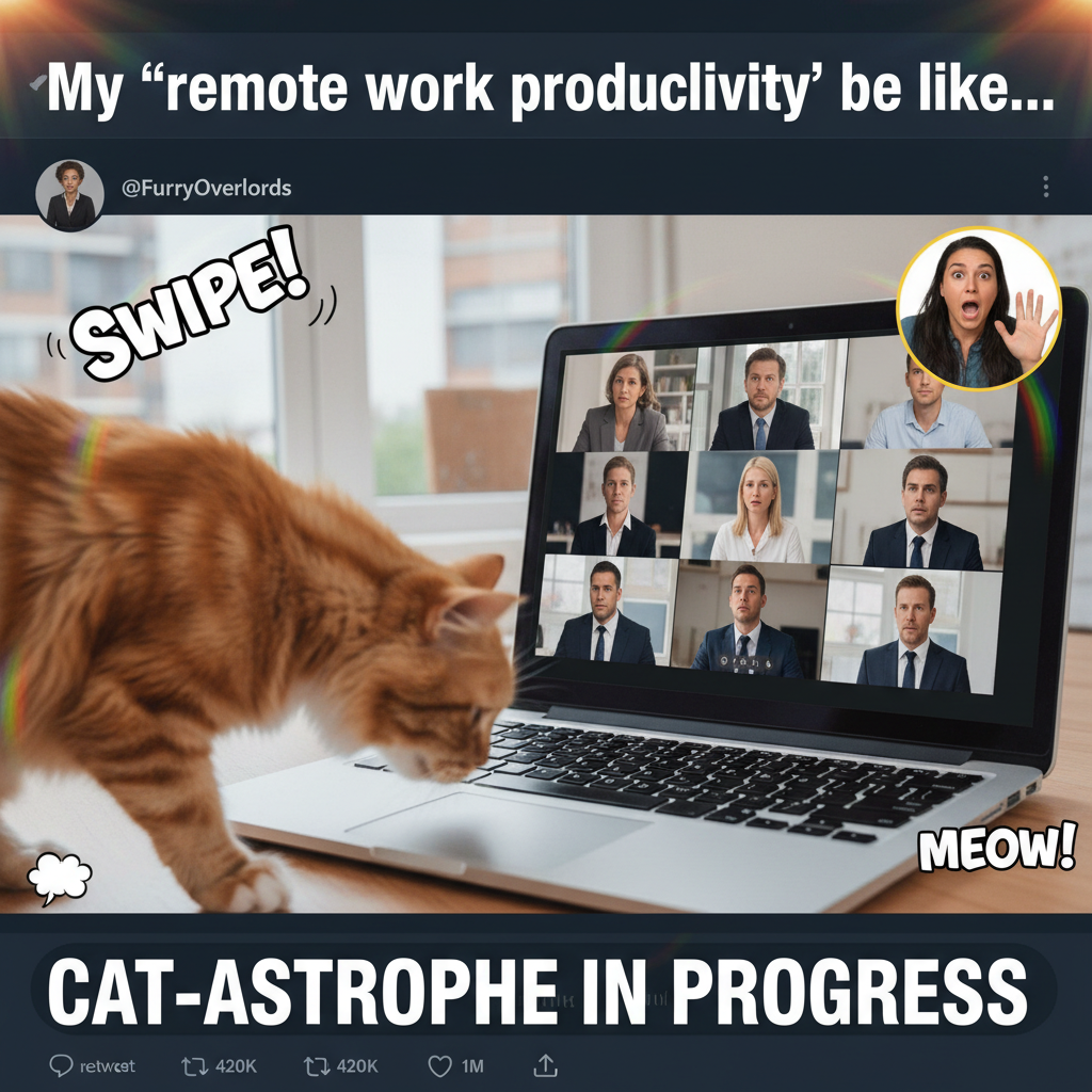 My boss just saw my cat walk across my keyboard during a client call. Send help.