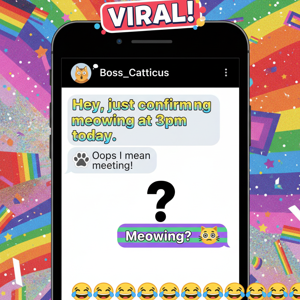 Autocorrect changed 'meeting' to 'meowing.' My boss is now wondering if I'm a cat.