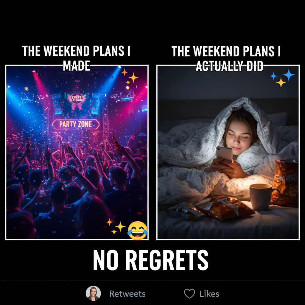 Friday night plans: clubbing. Friday night reality: debating if 8pm is too early for bed. #adulting