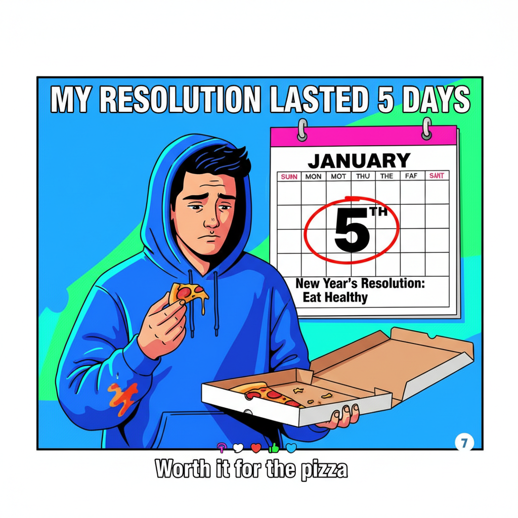 My New Year's Resolution was to cook more. It's Jan 5th and I just ordered pizza. Again. #fail