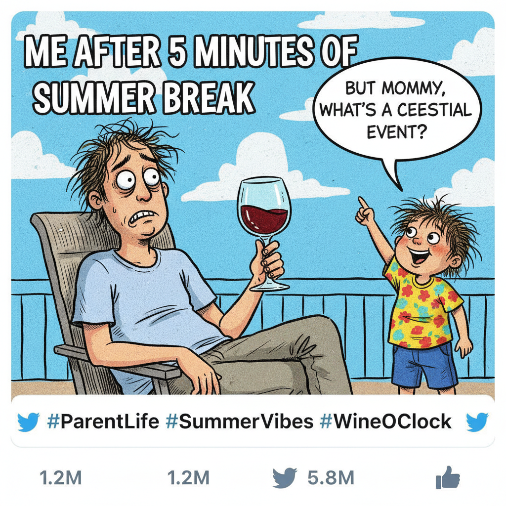My kid just asked why the sky is blue for the 100th time. Send wine and a science book.
