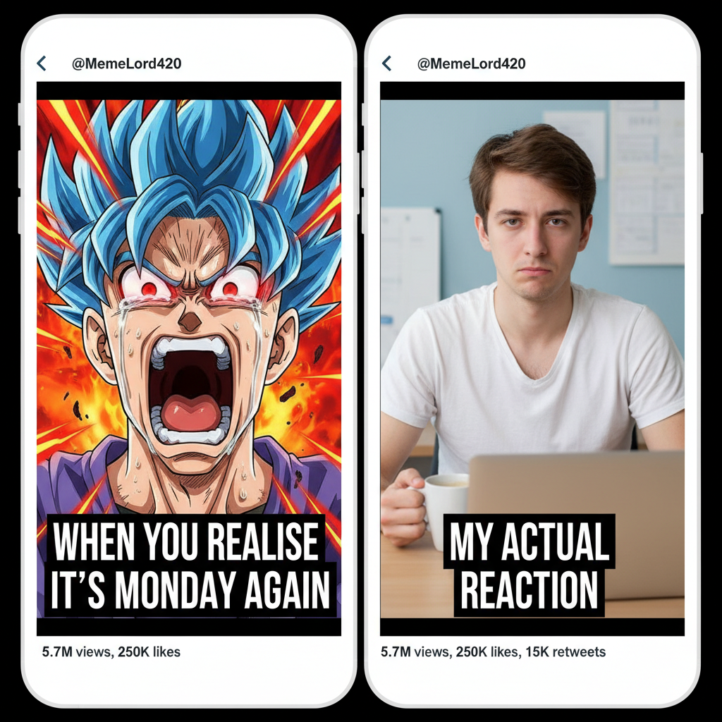Me trying to react calmly to minor inconveniences like an anime protagonist. Spoiler: I fail.