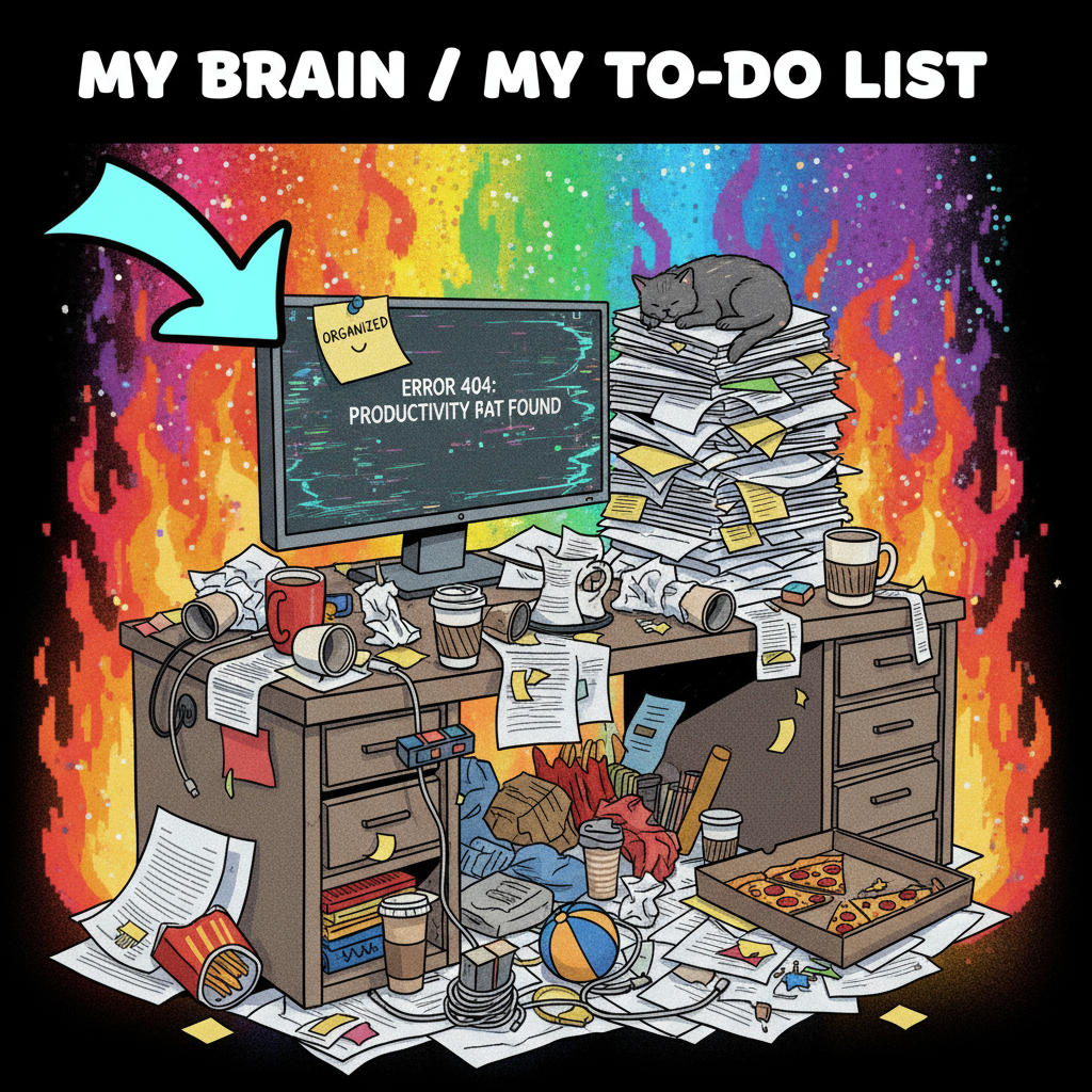 My New Year's Resolution was to be more organized. My desk says otherwise.