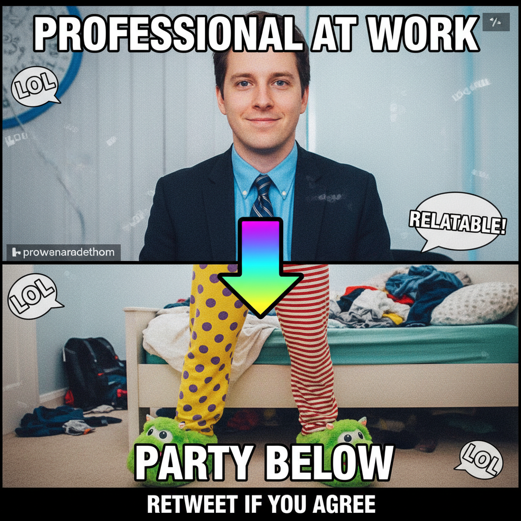 My 'work from home' uniform is 70% sweatpants, 30% existential dread.