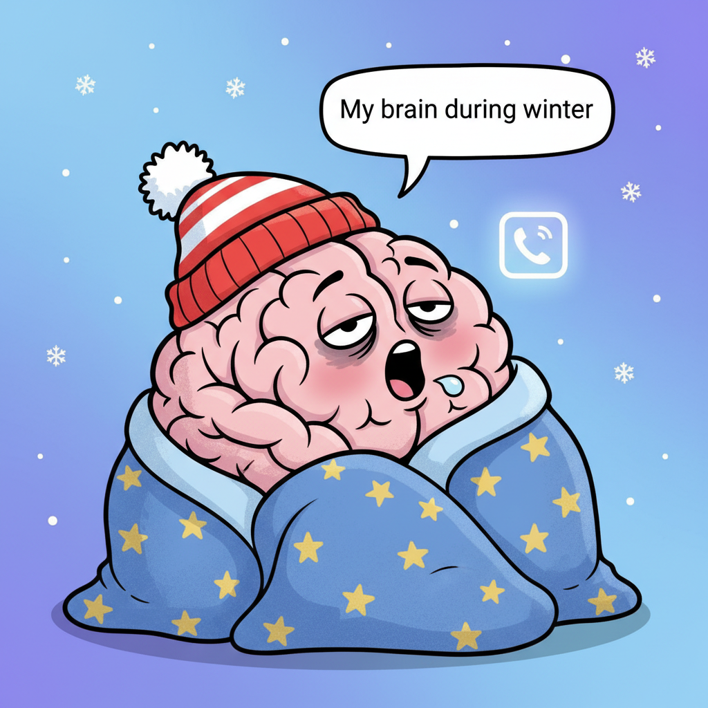 My brain cells hibernating until spring. Send sunshine and serotonin. #SeasonalDepression