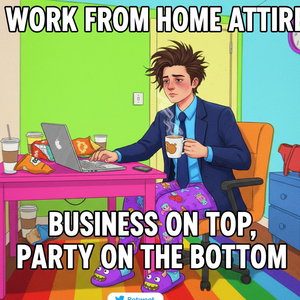 My 'work from home' outfit is 50% pajamas, 50% existential dread.