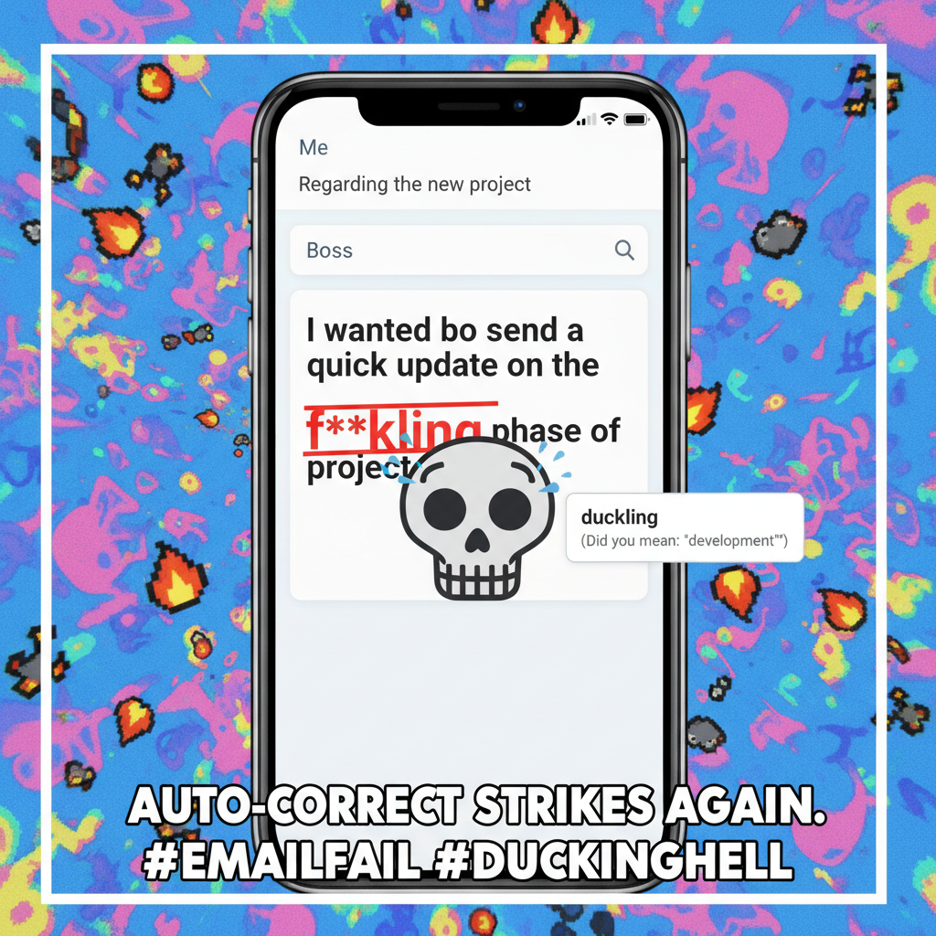 Autocorrect changed 'duck' to 'f***' in my work email. My career is over. 💀
