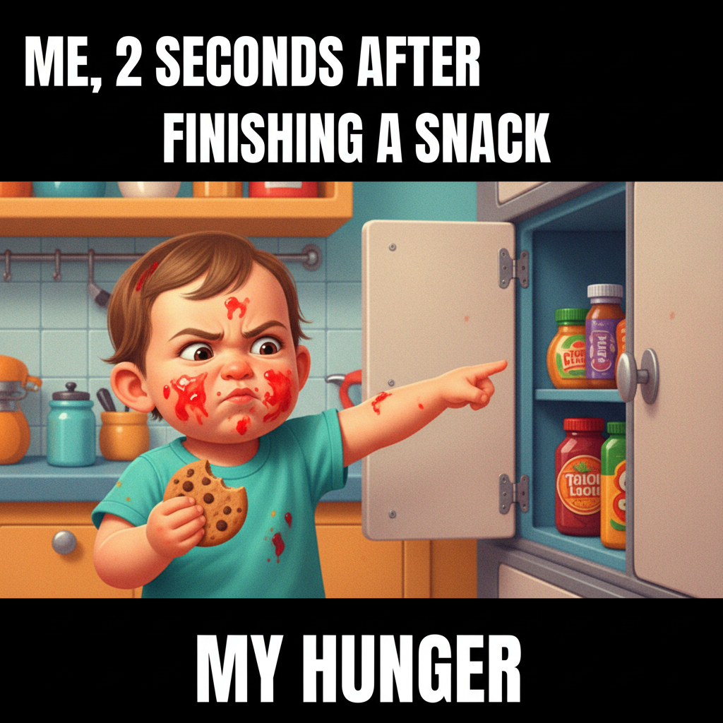My toddler just asked for a snack *while eating a snack.* The audacity is unmatched.