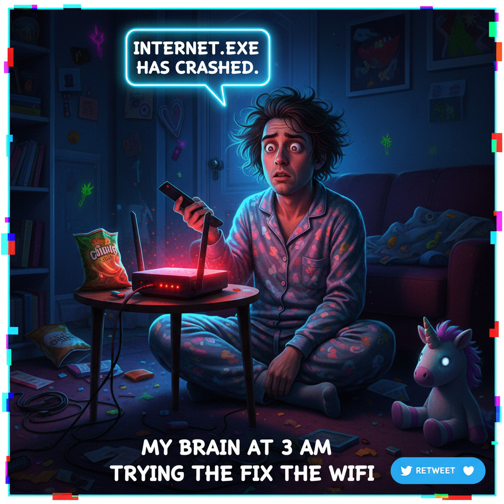 The wifi goes down: my entire life flashes before my eyes. What year is it? Do I still know how to read?