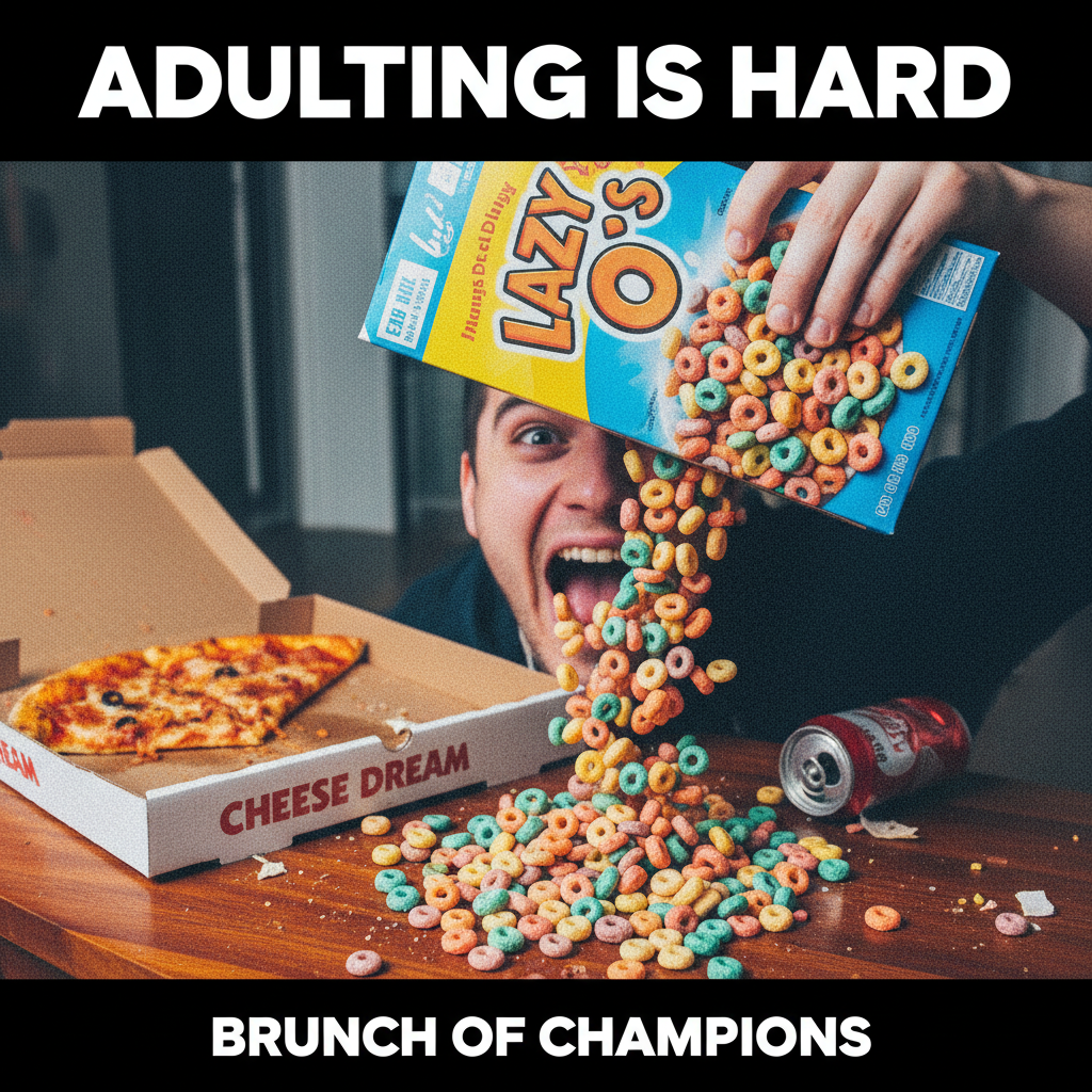 My New Year's resolution was to be healthier. I'm currently eating cereal directly from the box.