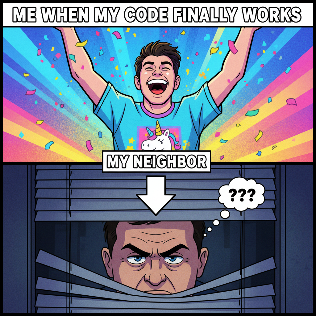 My team scored. My neighbor heard me. I regret nothing.