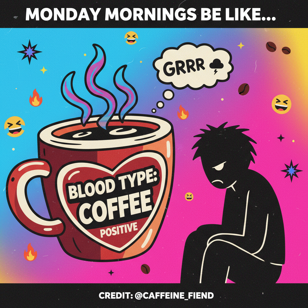 My blood type is coffee. My personality type is 'don't talk to me before my first cup'.
