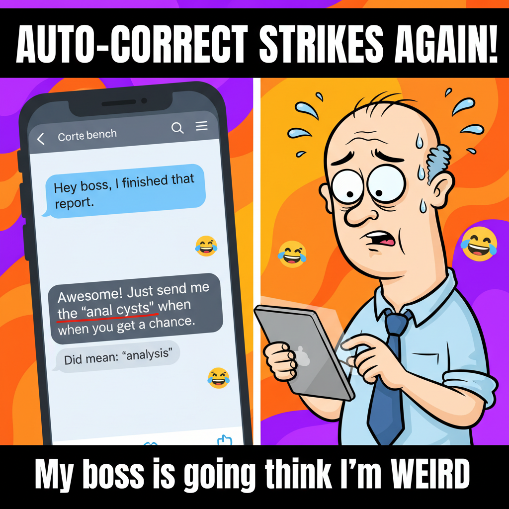 Autocorrect changed 'I'm coming' to 'I'm cumin'. My boss is now very confused.