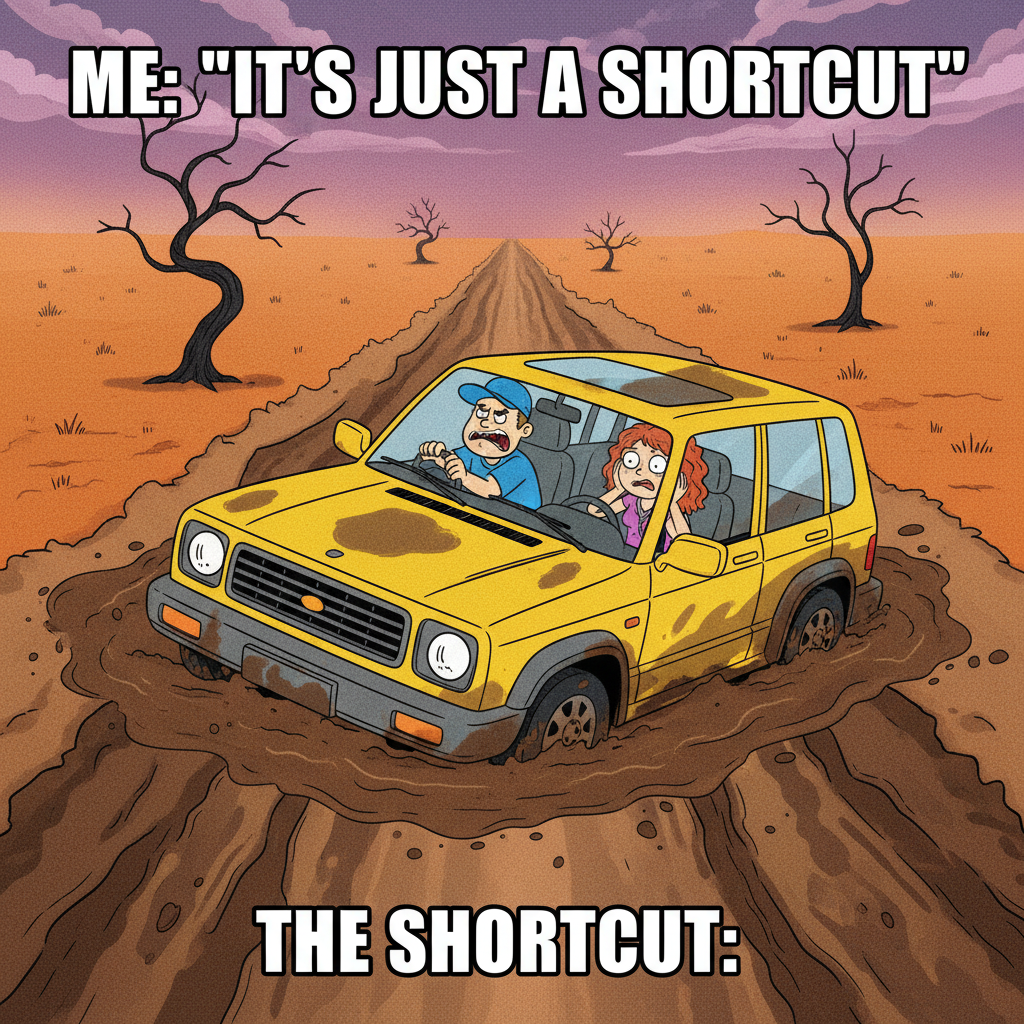 Road trip rule #1: Never trust the person who says 'I know a shortcut'.