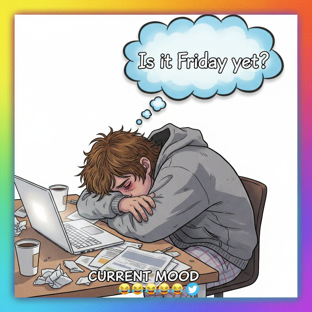 My brain on Monday mornings: 'Is it Friday yet?'