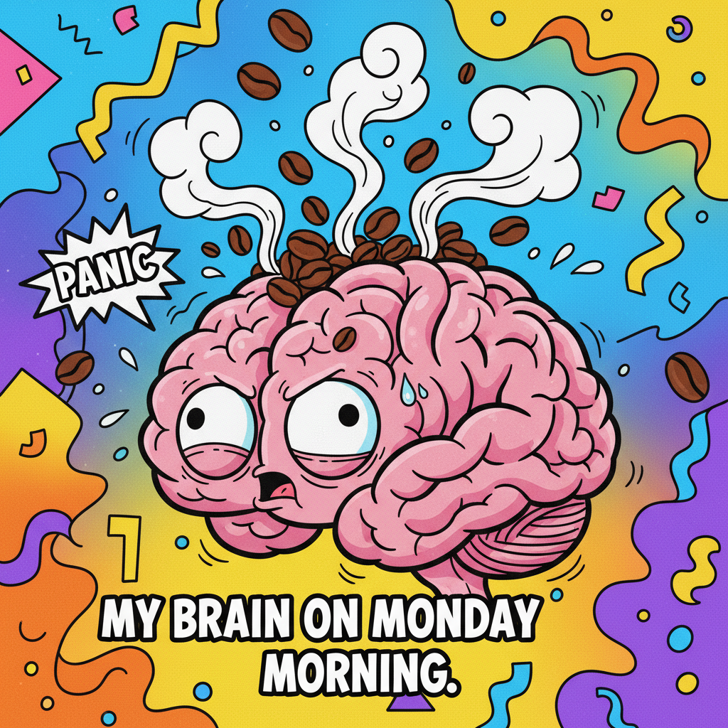 My brain during exam season is 90% caffeine, 10% panic, 0% actual knowledge.