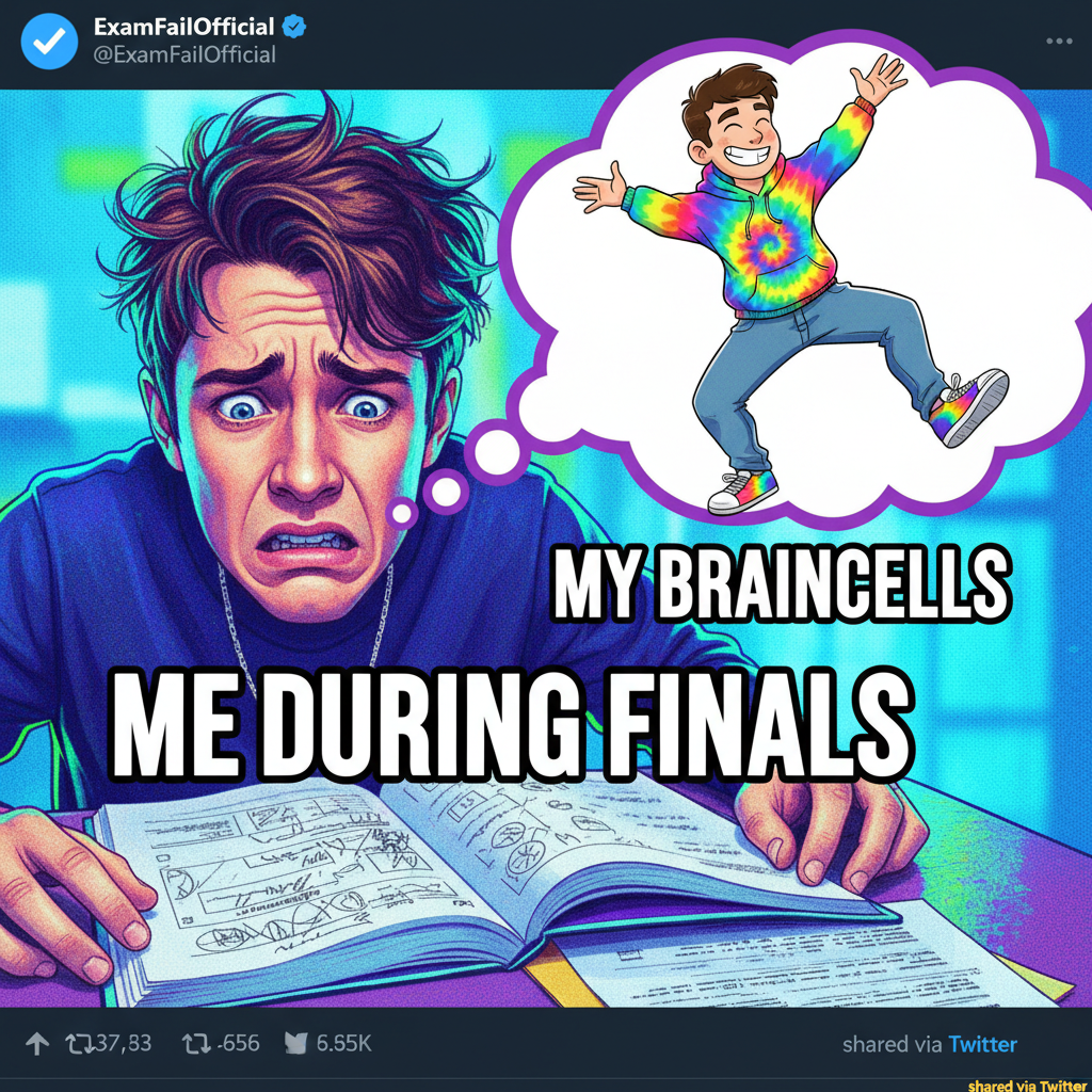 My brain during exams: 'Remember that TikTok dance? Yes. Remember the formula? No.'