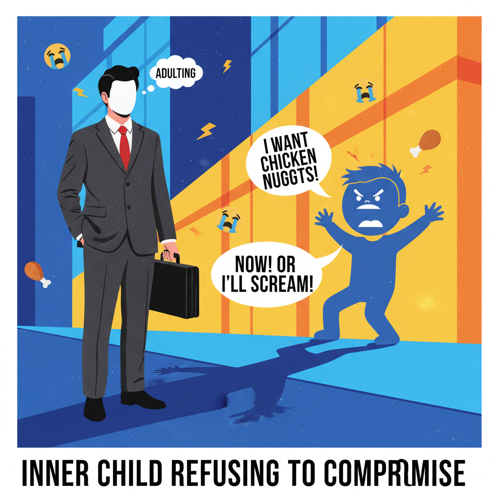 Adulting is just making responsible decisions while your inner child screams for chicken nuggets.