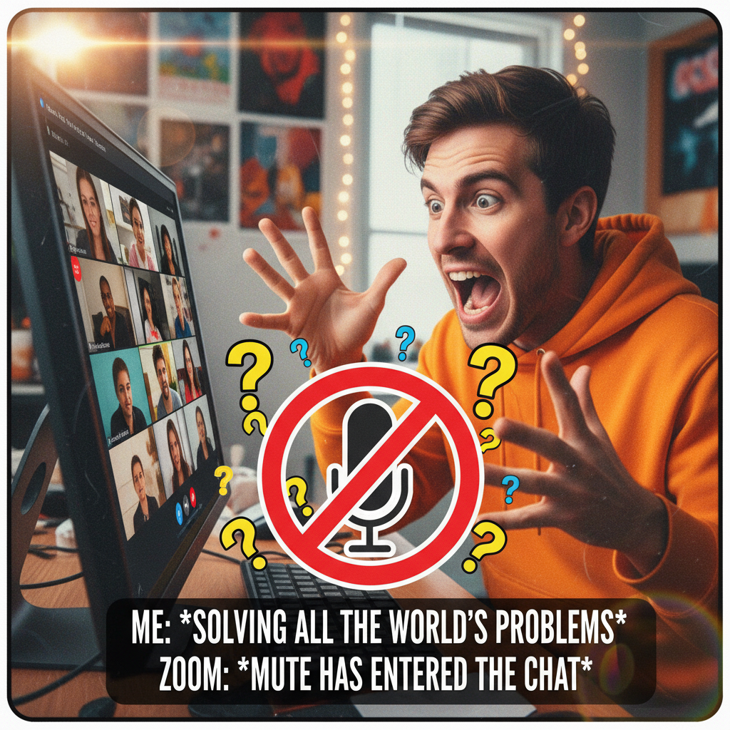 My mic was off for 10 mins in a Zoom meeting. Nobody said anything. Peak WFH.