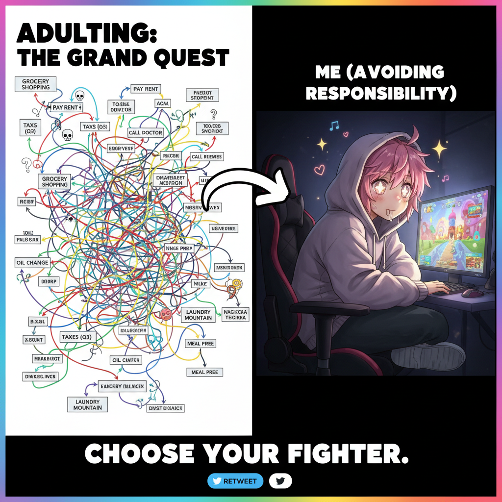 My brain trying to process adult responsibilities vs. my brain watching anime.