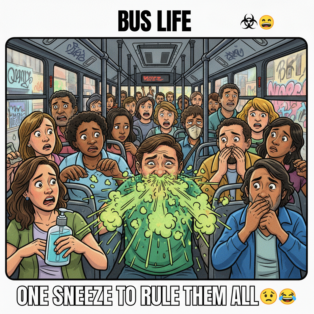 Someone just sneezed on the bus and now we're all in a biohazard zone.