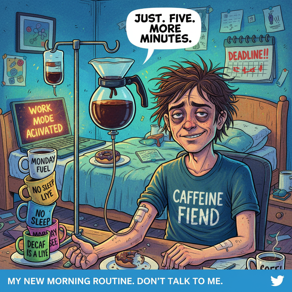 My blood type is coffee. My personality type is 'don't talk to me before my third cup.'