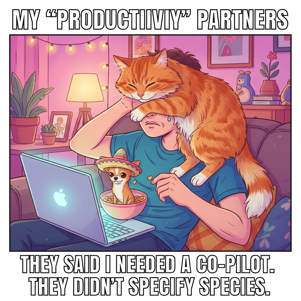 My pet thinks 'personal space' is a myth I made up. I agree.
