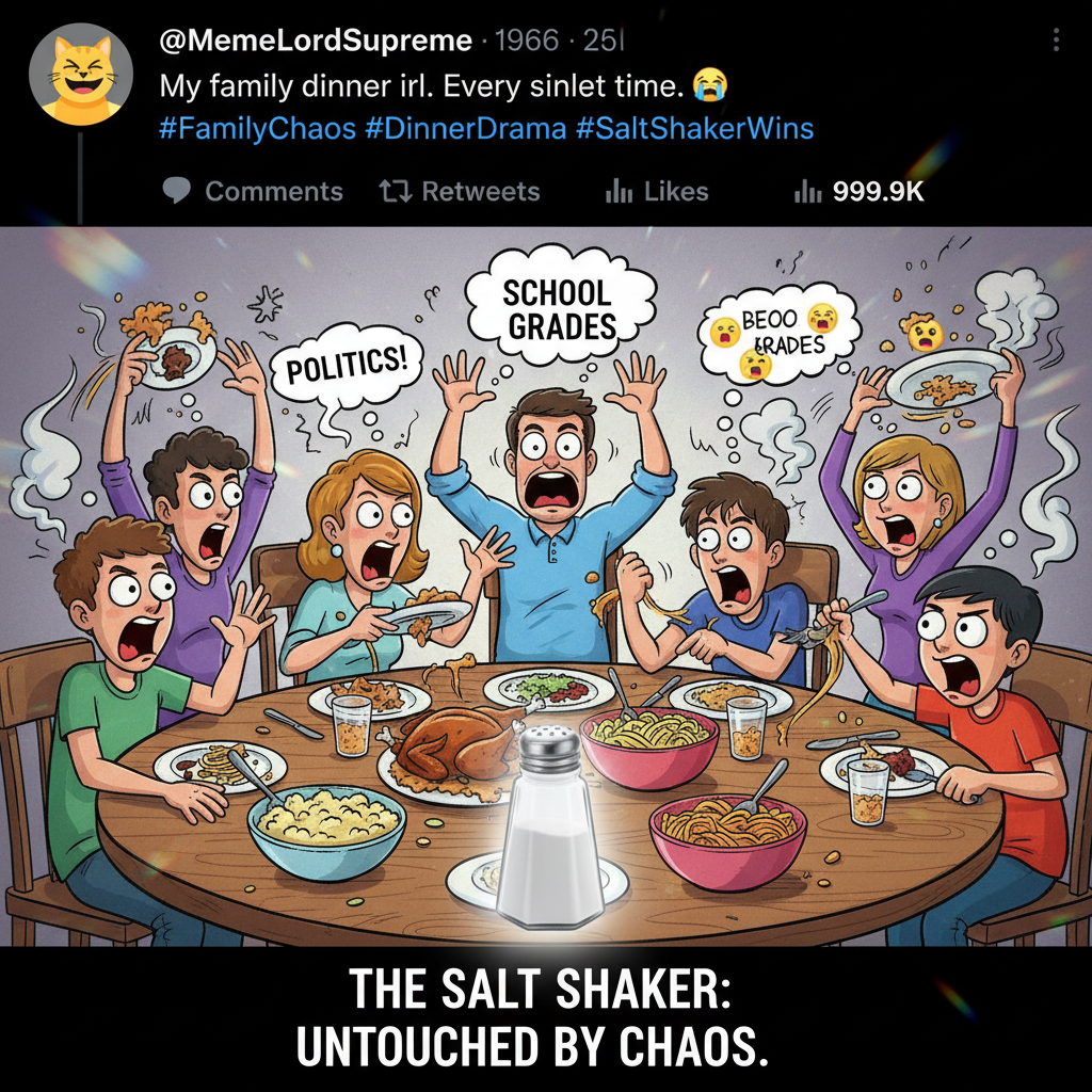 Holiday family dinner: Where 'pass the salt' turns into a 3-hour debate.