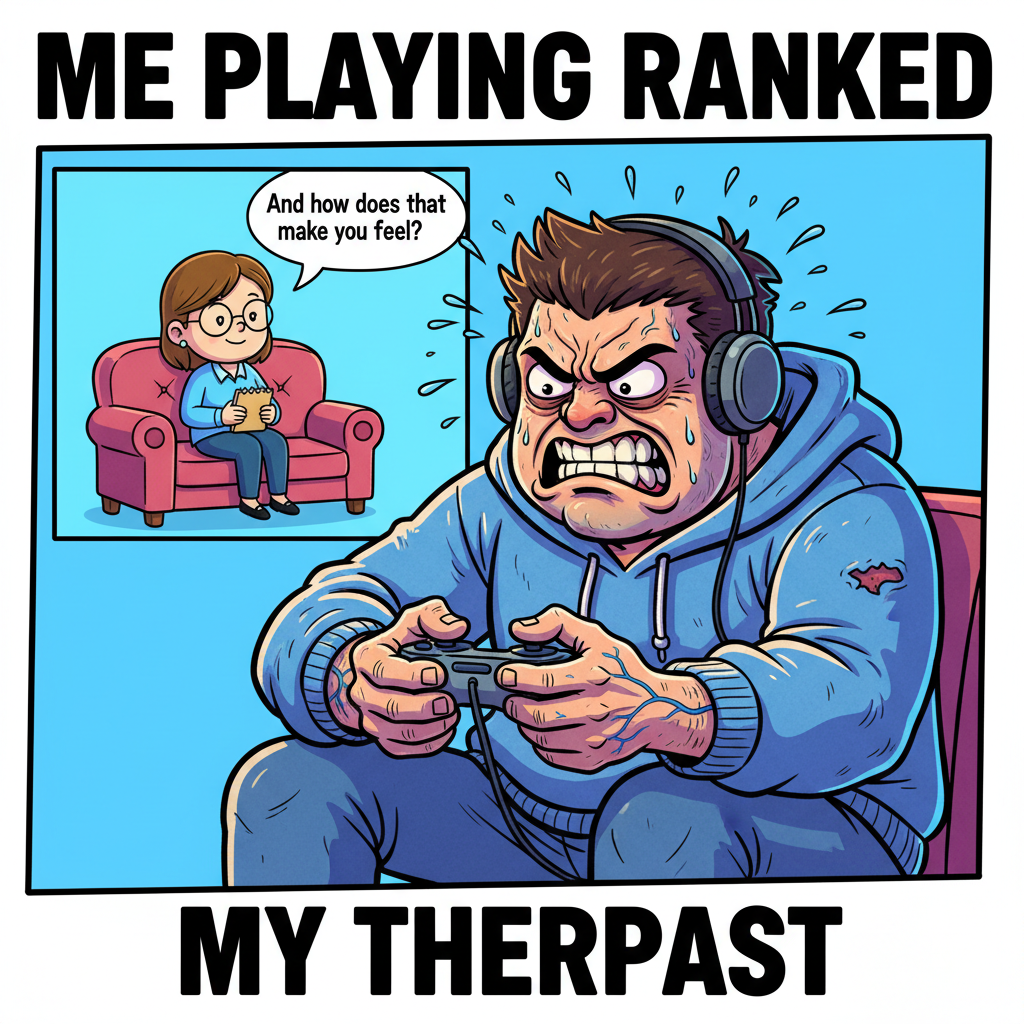 My therapist told me to embrace my anger. So I embraced my controller. #GamingRage