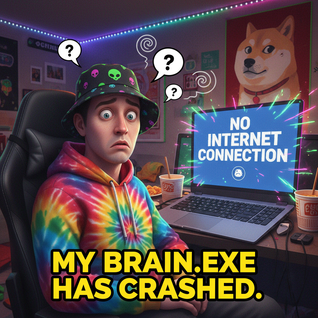 The wifi went down. My entire personality just buffer-loaded out of existence. 💀📡