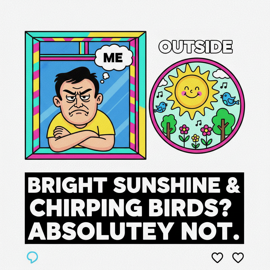 It's 70° and sunny but I'm still complaining. It's my birthright as a human. ☀️⛈️
