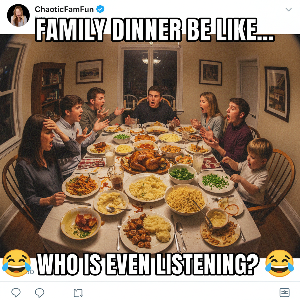 Holiday dinner: where 'pass the salt' turns into a 3-hour family debate. Send help.