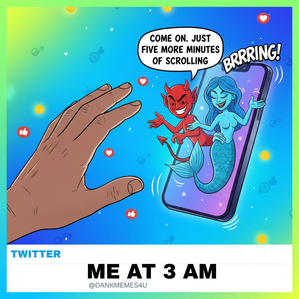 Me trying to quit scrolling vs. my phone vibrating with a new notification. It's a trap!
