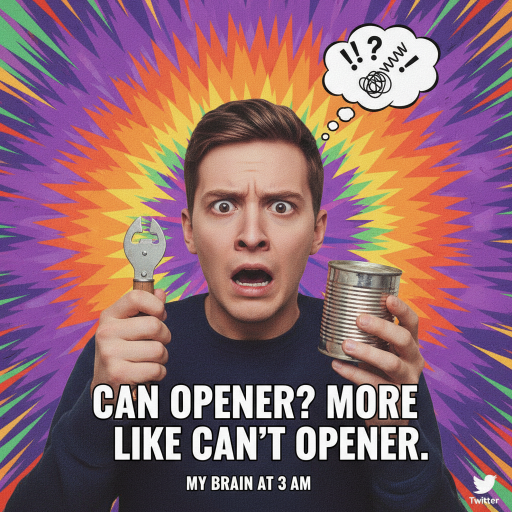 Just spent 20 minutes trying to figure out how to open a can. Adulting is a scam.