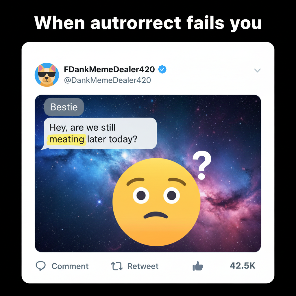 Autocorrect changed 'meeting' to 'meating'. My boss is now very confused.
