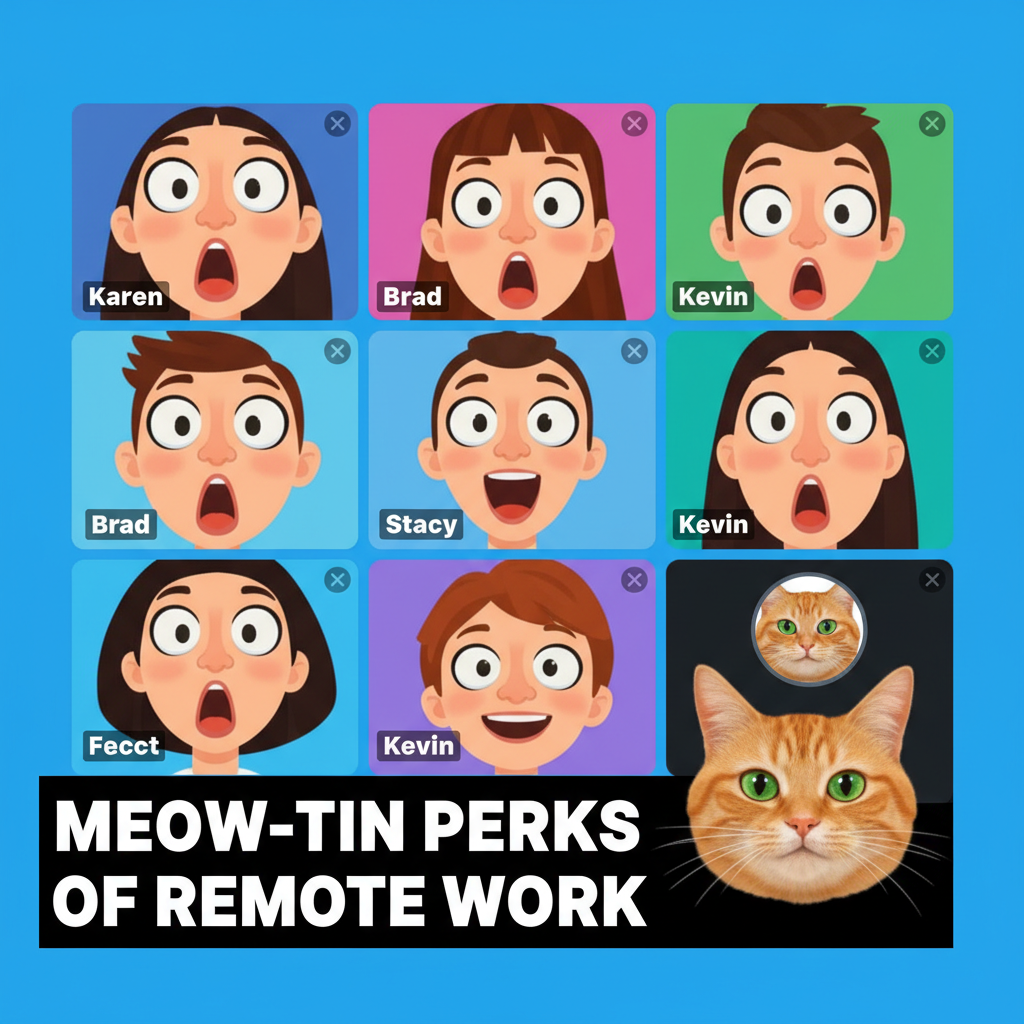 My camera was off during the Zoom meeting, but my cat decided to make a guest appearance.