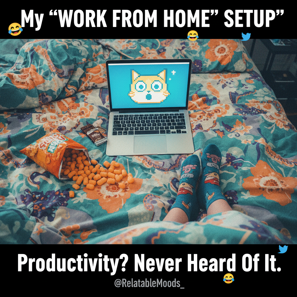 My WFH 'office' is just my bed with a laptop on my stomach. Productivity is a myth.