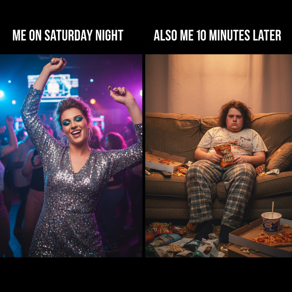 Friday night plans: clubbing, dancing, living my best life. Reality: PJs, snacks, and debating if I should start a new s