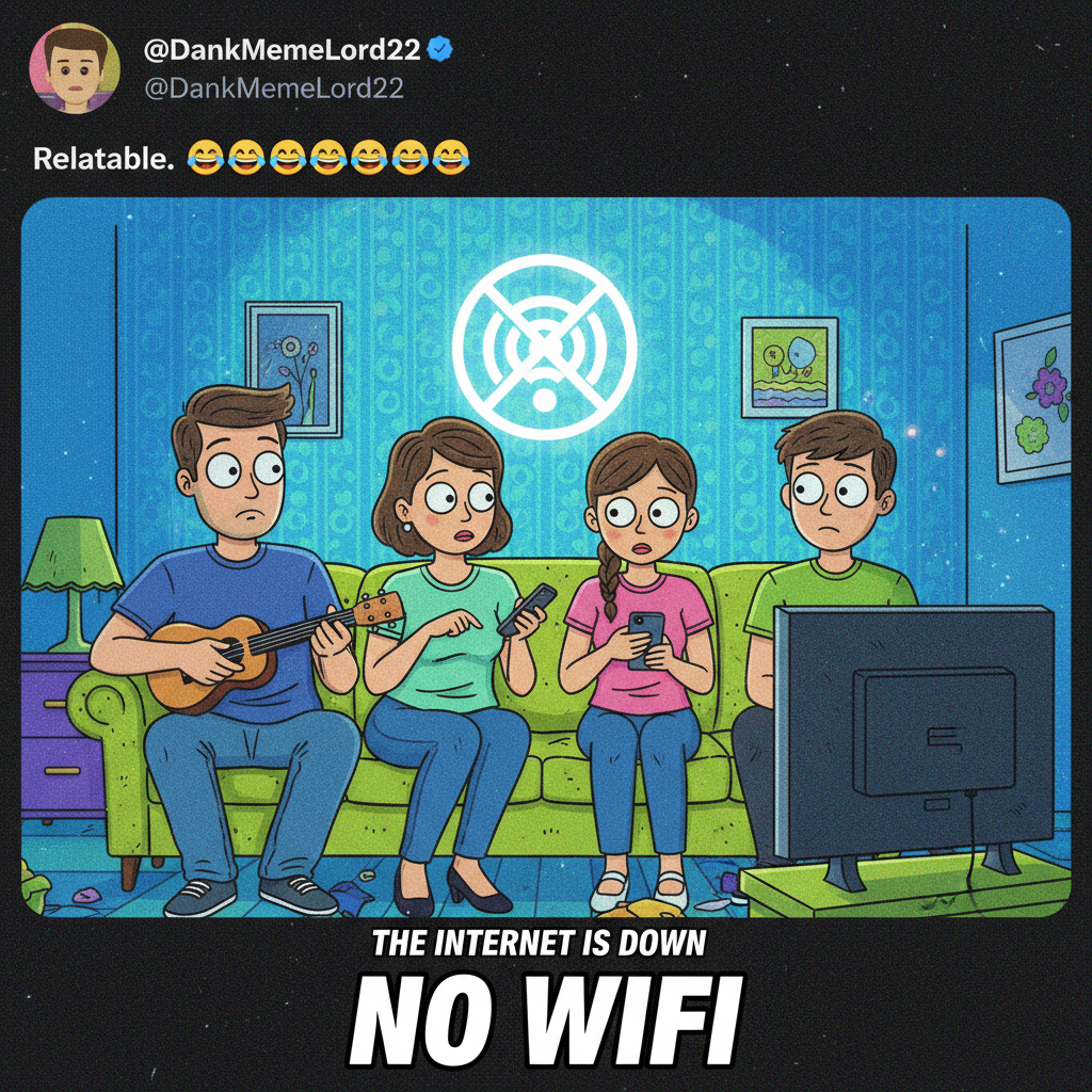 The WiFi went down. I'm now forced to interact with my family. Send thoughts and prayers.