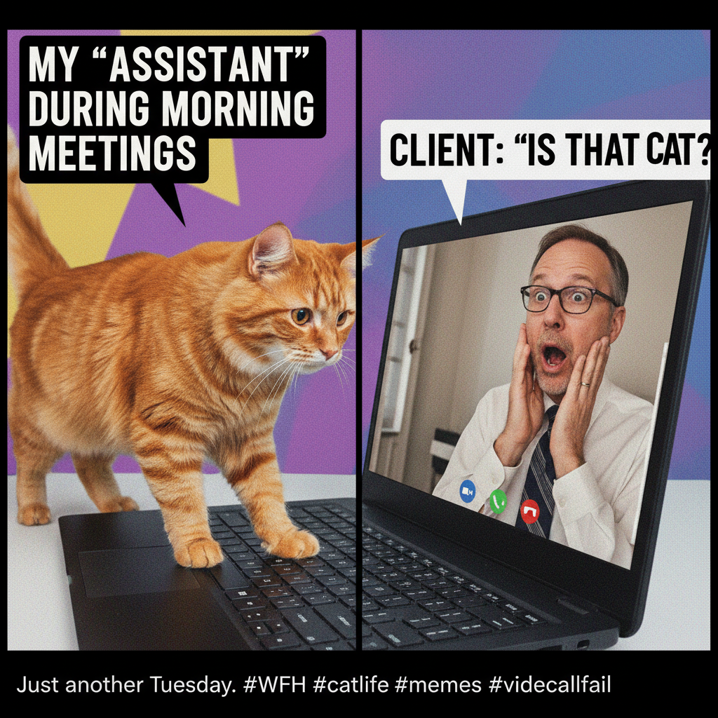 My cat just walked across my keyboard during a client Zoom call. Professionalism = 0.