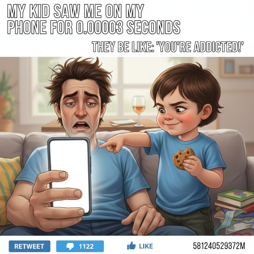 My kid just asked if my phone was 'broken' because it didn't have games. Send wine.
