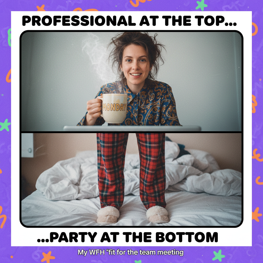 My work-from-home uniform is 50% pajamas, 50% existential dread.