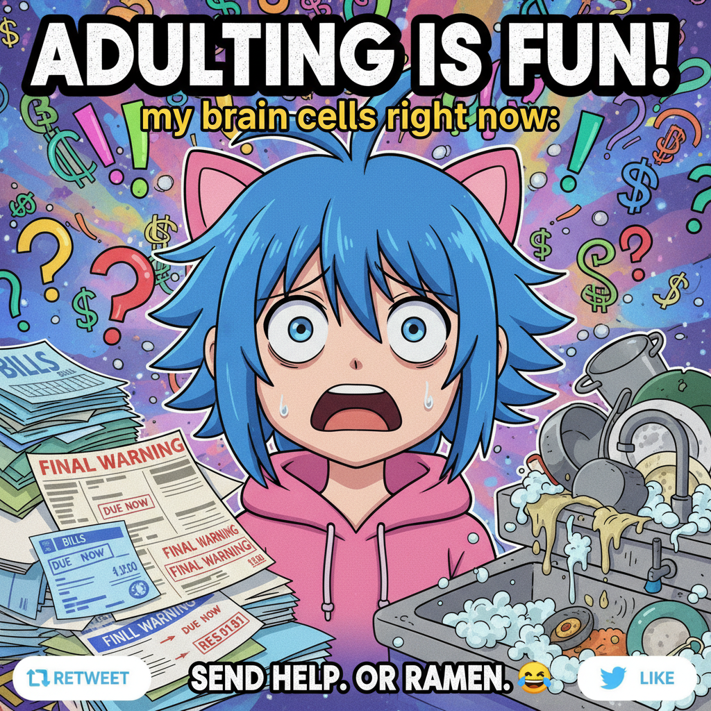 My brain trying to process adulting after a 12-episode anime binge.