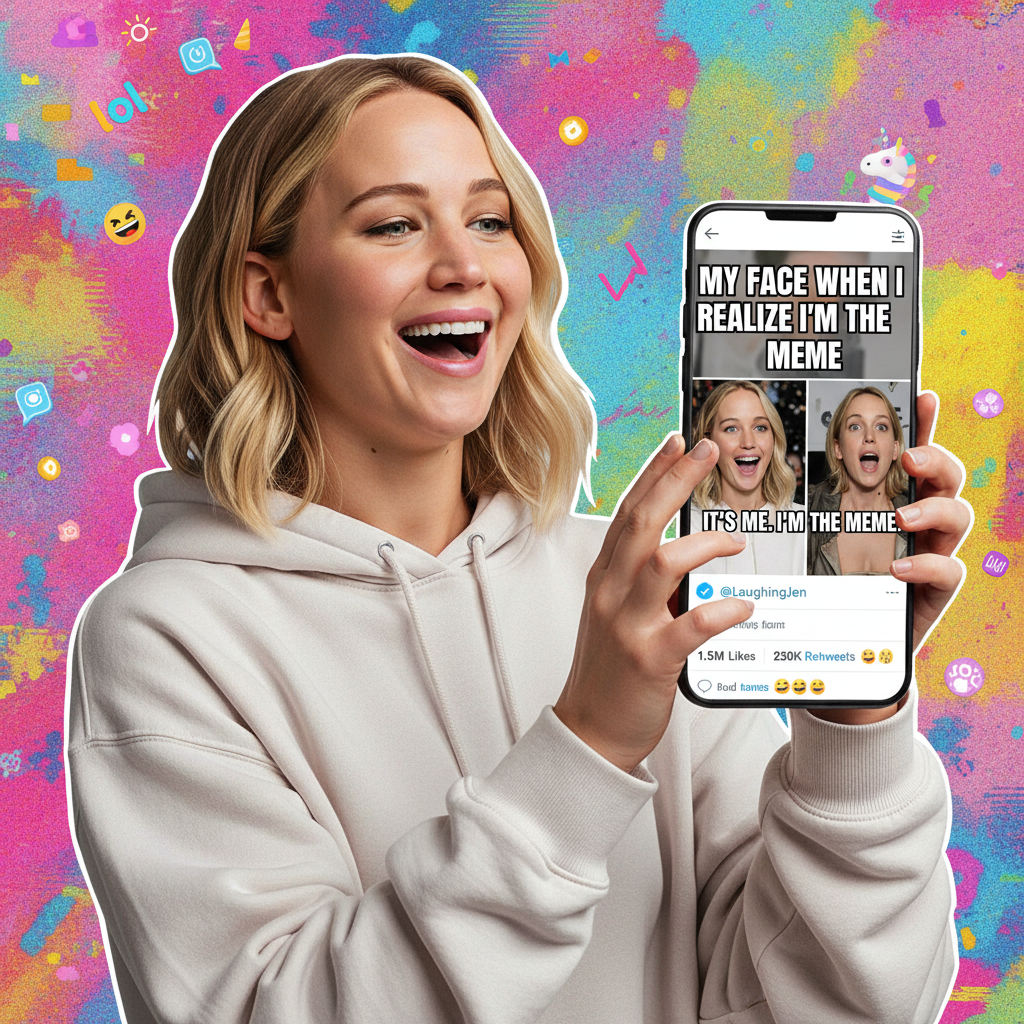 When a celeb reacts to their own meme: *chef's kiss* perfection.