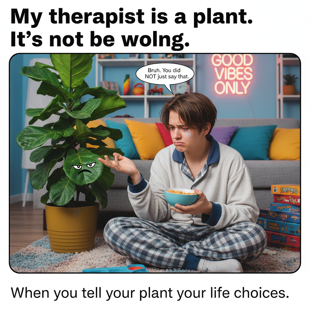The wifi went down. I've resorted to talking to my plants. They're judging my life choices.